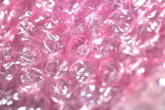 Happy cute pink bubbly bubblewrap abstract plastic background