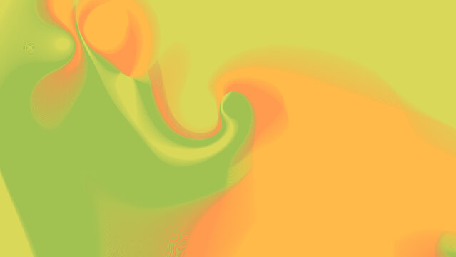 Abstract swirl background, lime green orange gradient, modern art wallpaper