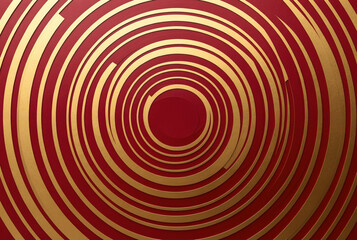 Naklejka premium Elegant Red and Gold Abstract Concentric Circles Background
