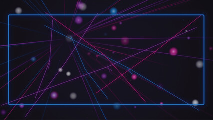 Obraz premium Futuristic Blue Neon Laser Rays Cyber Burst Frame Vector Background