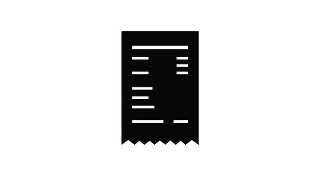 Receipt with horizontal lines and a jagged edge black silhouette