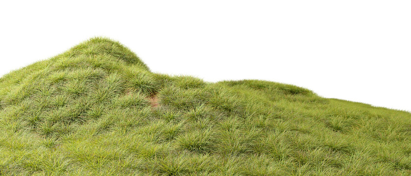 Hills grass fields meadows slope landscape cutout backgrounds 3d rendering png