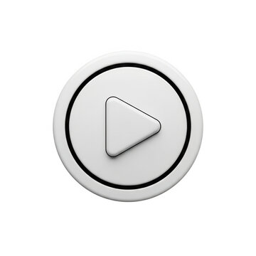 Minimalist circular play button icon with outline