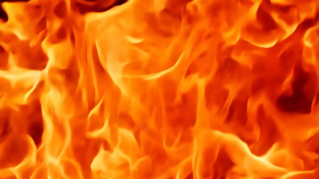 Burning fire flames texture with intense orange heat background