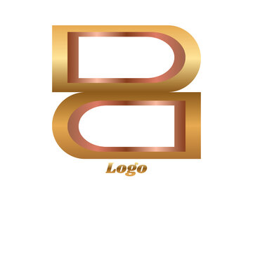 Golden letter B monogram logo template isolated on white background. Modern luxury gradient initial letter B emblem for business, corporate branding, elegance identity, and luxury logo design.