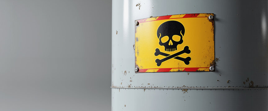 Sulfuric Acid Storage Tank with Warning Sign for Chemical Industry Safety Manuals, Training, and Hazard Communication