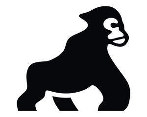Vector illustration of a walking gorilla symbol for a logo design. © kis