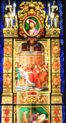 Obraz premium Historic Stained Glass Window, Louvre Museum, Paris
