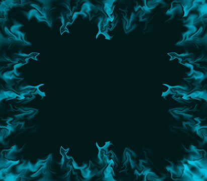 Cyan Smoke Frame Border Effect