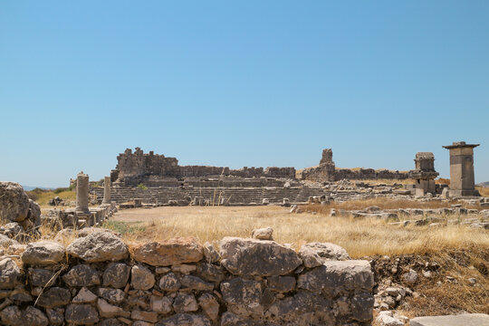 The ancient city of Xanthos located in the upper city of Fethiye, Turkey