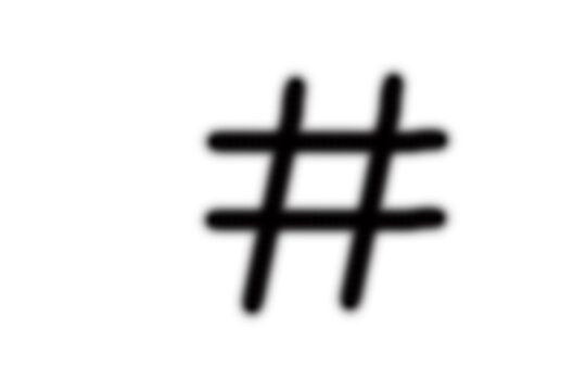 Handwritten hashtag symbol sign isolated on a white background with hash sign number sign social media black hashtag handwritten tag communication internet handdrawn