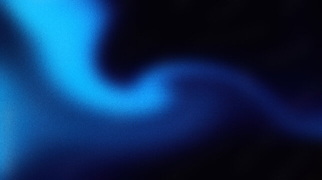 Black dark azure cobalt sapphire blue abstract background Color gradient Geometric shape Wave wavy curved line Rough grunge grain