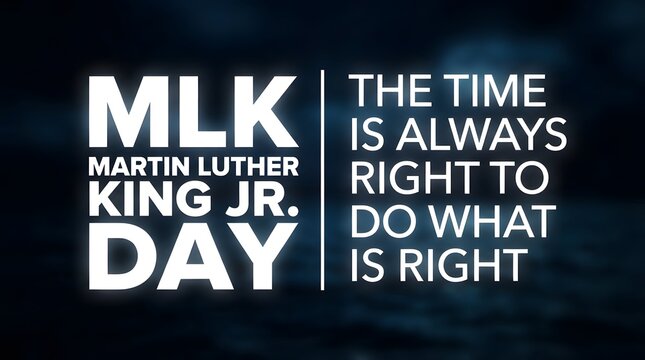 Martin luther king jr day inspirational quote with blurred background texture