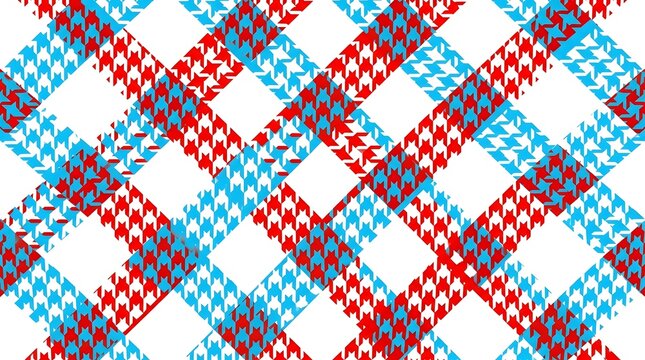 Abstract seamless pattern with diagonal wavy lines in vibrant red and light blue colors on white background