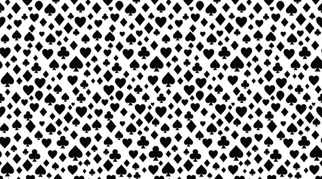 Seamless Playing Card Suit Symbols Pattern for Poker Casino Backgrounds