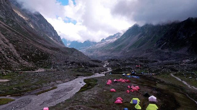 Aerial Drone View of Barren Lahaul and Spiti Mountains in Himachal Pradesh