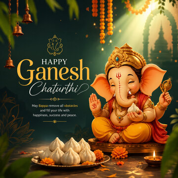 Lord Ganesha Background for Ganesh Chaturthi Greetings