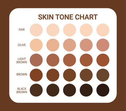 skin tone infographic, Color table chart ,  beauty human index, vector design.