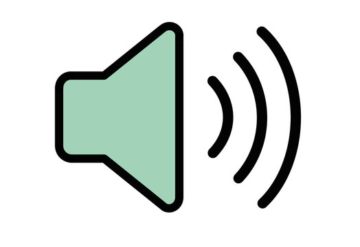 Green speaker volume sound icon transparent background