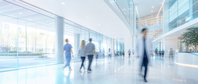 Modern Hospital Arrival Gallery with Motion Blur