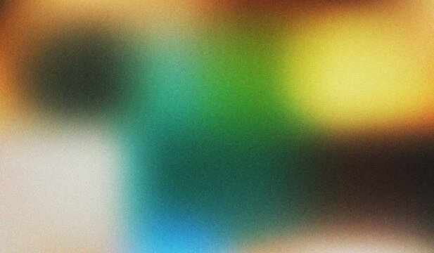 Vibrant multi color abstract gradient with green yellow blue and black featuring a noisy film grain texture