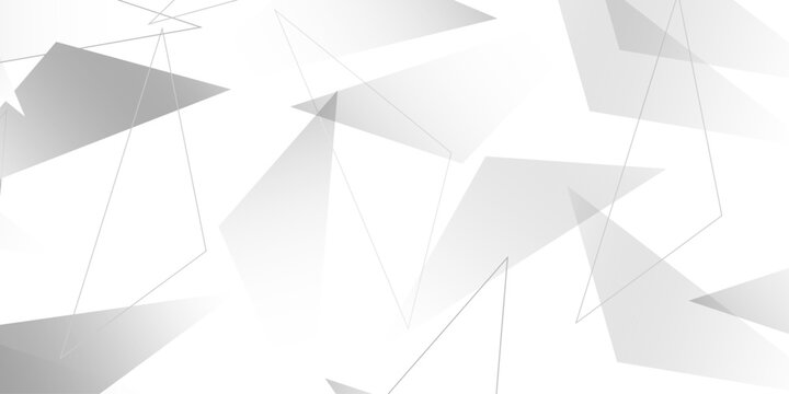 Abstract background with liens and triangles shape on white background. White and grey geometric overlapping rectangle pattern Geometric background soft shadows as patten ..White polygon textured .