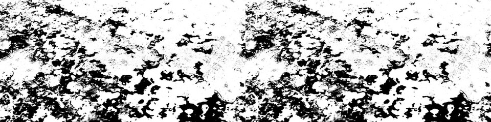 Obraz premium Abstract grunge texture with black ink splashes and distressed surface patterns on a transparent background