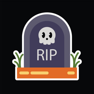 Halloween Tombstone Icon Vector Illustration