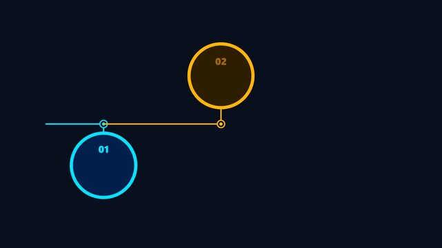 Modern 3 Step Timeline Infographic Animation with Glowing Connecting Line and Circular Number Nodes