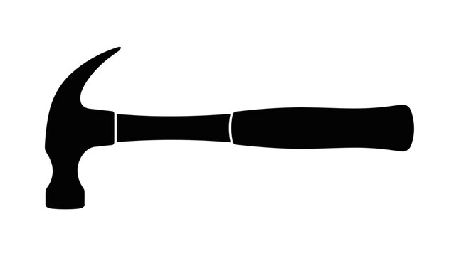 Black claw hammer silhouette for carpentry and home maintenance projects