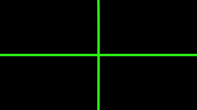  green Neon Intersecting Lines forming a Crosshair on Black Background  Neon Grid Lines Intersecting on Black - Motion Background Loop
