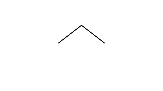 A simple black V-shaped line pointing upwards on a plain white background.