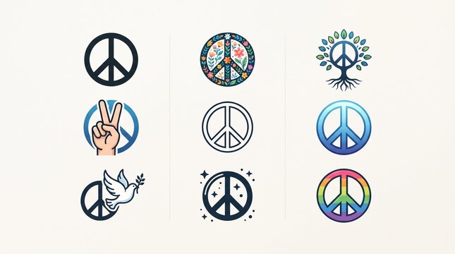 Peace sign illustration, peace vector  icon