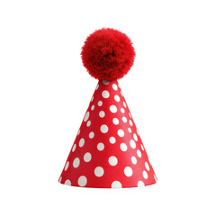 Naklejka premium Party hat with pompom for birthday celebration