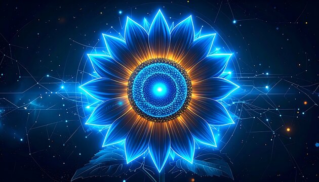 Abstract digital art of a glowing cosmic energy sphere.