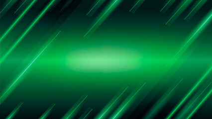 Obraz premium Vibrant Neon Green Gradient Abstract Background With Diagonal Light Streaks And Glow Effect