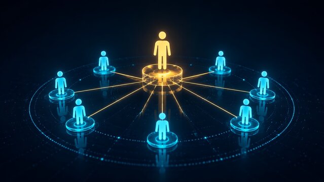 Centralized Leadership Hierarchy and Digital Communication Network of Human Avatars