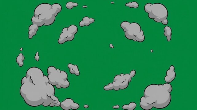 Cartoon Smoke Poof Cloud Effect Green Screen