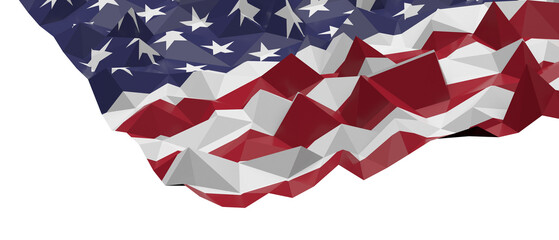 Obraz premium Modern geometric depiction of the United States flag in a low poly style.