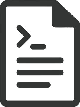 Minimalist coding file vector icon, software development document symbol, dark gray programming script sign for web design isolated on White Background icon bundle Editabole EPS