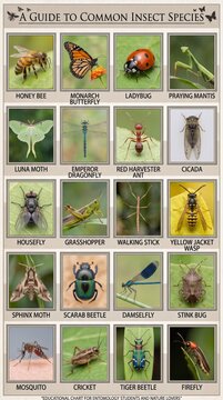 Poster featuring a variety of insect species