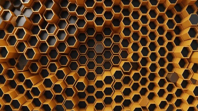 Abstract Geometric Honeycomb Pattern Background, Hexagonal Cells, Technology and Nature