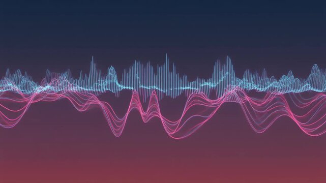 Abstract Sound Waveform Visualization, Audio Spectrum Analysis, Music Equalizer Display