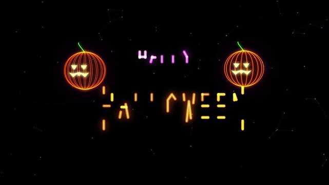Halloween animation pumpkin lights animation with spooky glow