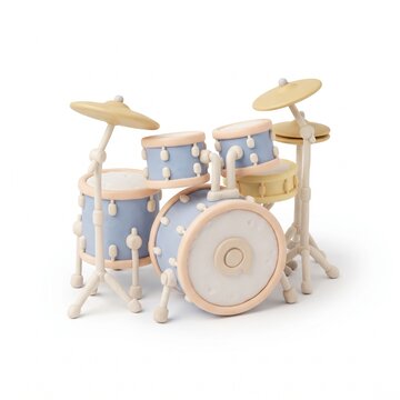 drum set clay isolated