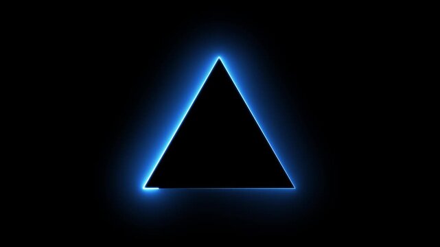 neon line triangle animation on black background.4k animation video
