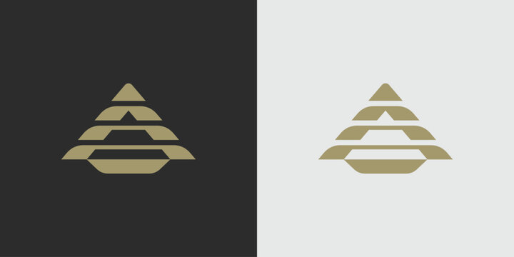 Abstract Geometric Logo Design with Letter A Shape.