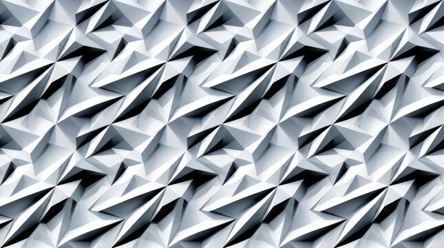 Modern abstract geometric pattern with sharp white and gray polygons creates a dynamic futuristic background texture