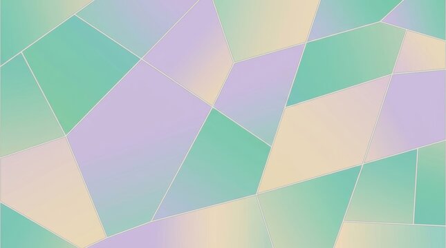 Soft pastel mint and lavender geometric polygon pattern with thin white outlines and subtle gradient textures for a modern design