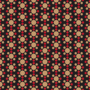 Pattern On Dark Background Modern Repeating Geometric Floral Surface Pattern Elegant Traditional Inspired Decorative Textile Pattern Red Beige Ornamental Medallion Seamless Pattern Sophisticated Geome